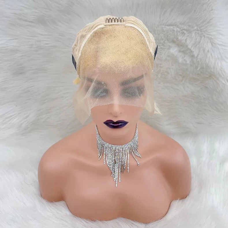 Short wig human hair 13*4 Pixie Wig ST blonde lace front wig human hair