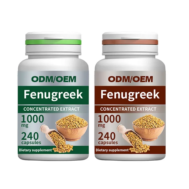 GMP OEM Bulk Supply Support Assistant Hypoglycemia and Weight Management Herbal Supplement 500MG Fenugreek Capsules  For Women