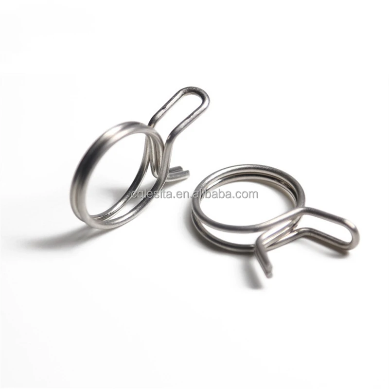 Mn65 Steel Zinc Plating Double Wire Spring Hose Clamp Adjustable Tube Clamps Clips Spring Wire Ring Hose Clamps