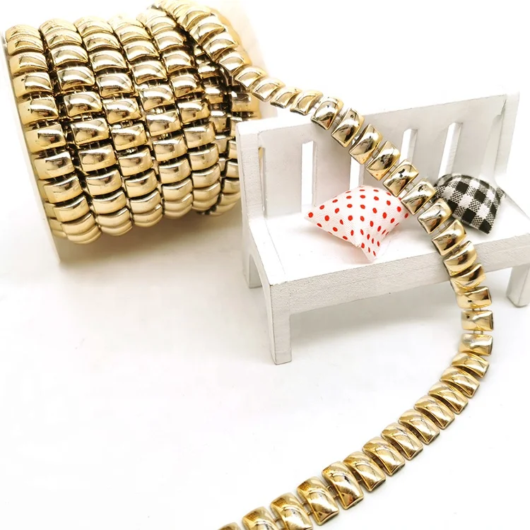 wholesale rose gold Steamed bun shape plastic rhinestone acrylic cup chain roll polypropylene trimming for garment decor