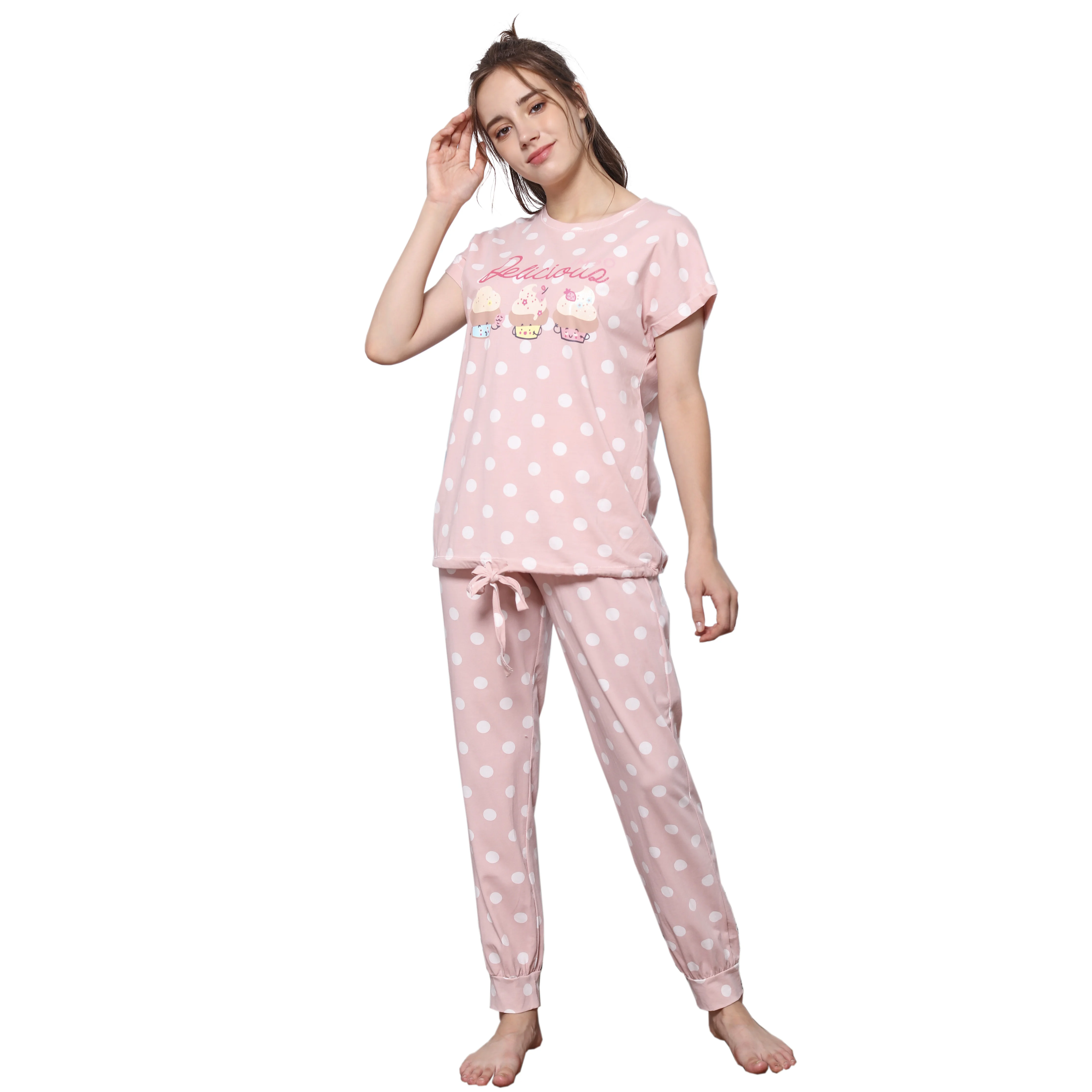 
Women Cotton Pajamas Night Lounge Wear Sleeping Pijiamas for Ladies Pyjamas Suit Nightwear Set Arab Floral Nighties Printing 
