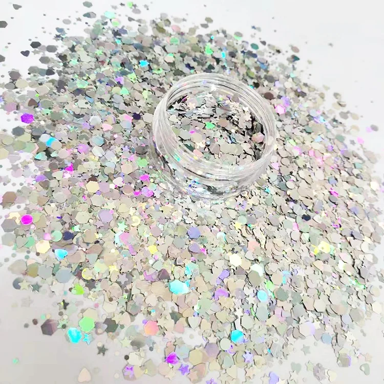 2023 bulk holographic glitter, PET craft chunky, glitter powder for Christmas decoration