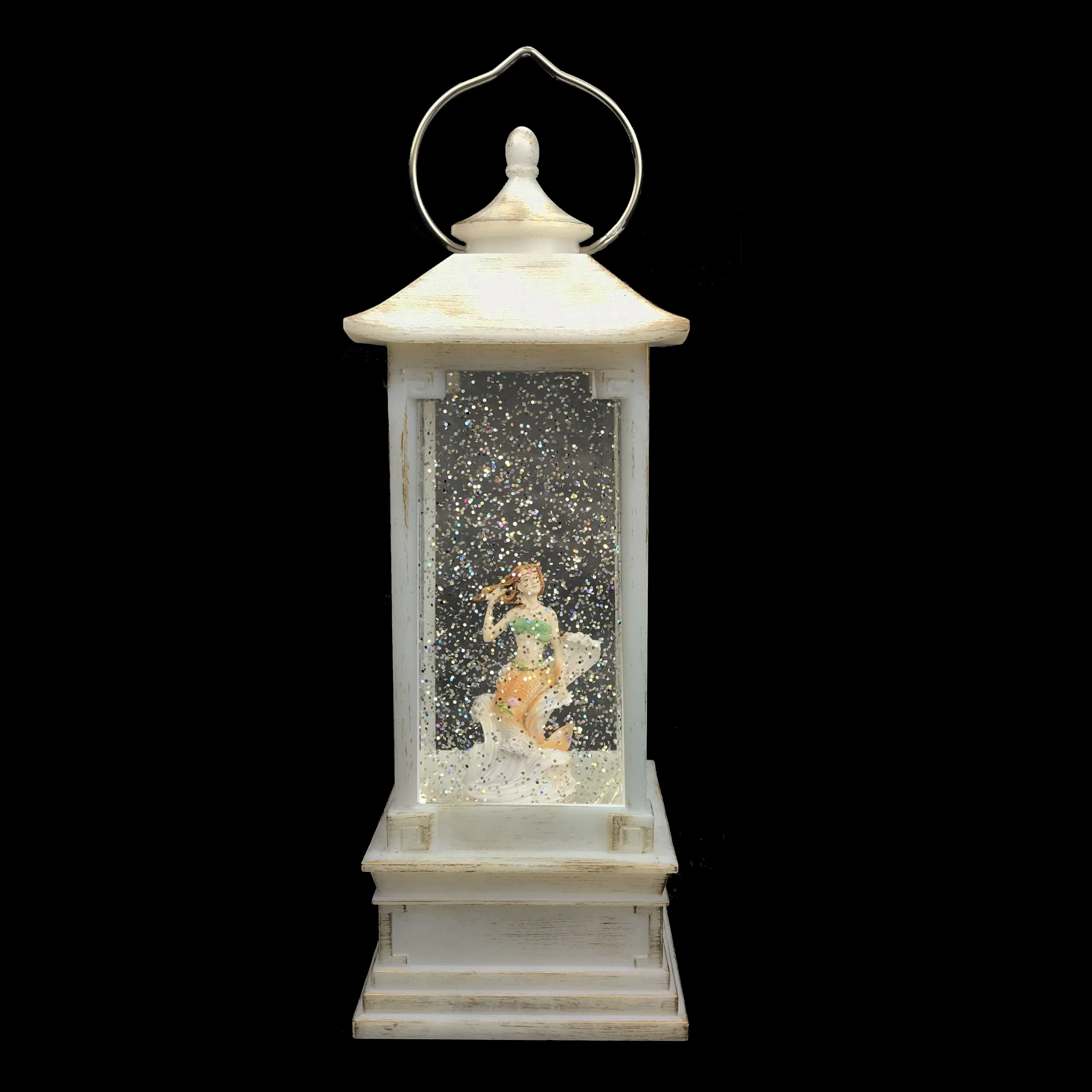 battery operated custom snow globe lighted glitter plastic high quality Ocean series new home decoration