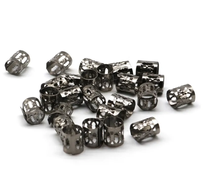 Metal Plated Headbands Hollow Decorative Dreadlocks Filigree Tube Locks Braids Rings Rings Braided Beads