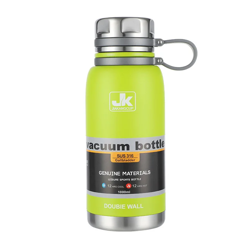 S/S 316 1 Liter Water Bottle  Large Capacity Tumbler Stainless Steel Insulated Bottle 1000ml Thermos Cup for Sport