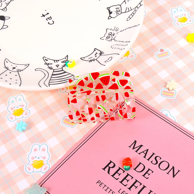 Newest selling Low Price Watermelon Pattern Cute Suitable For Little Girls Hair Claws Clips