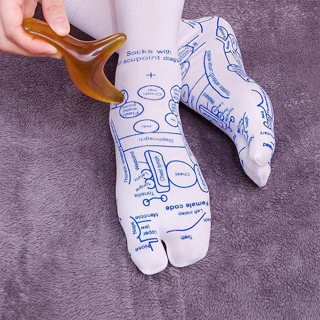 Factory Surprise Price Reflexology Socks Manual Foot Acupressure Crew Socks With Trigger Point Massage Tool Acupoint Socks