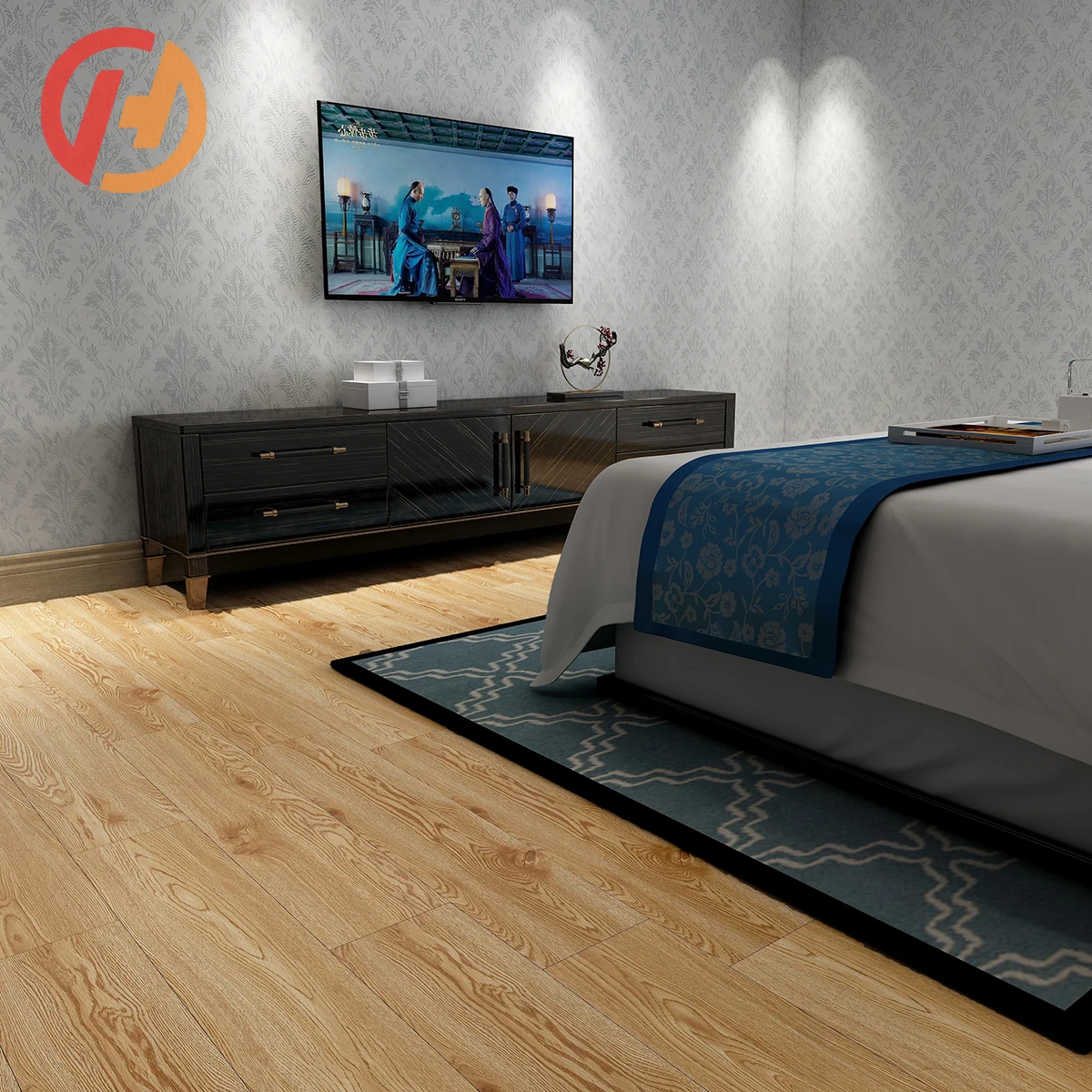 
In Stock New Virgin SPC Badminton Court Wooden For Indoor Anti-slip Pvc Flooring 