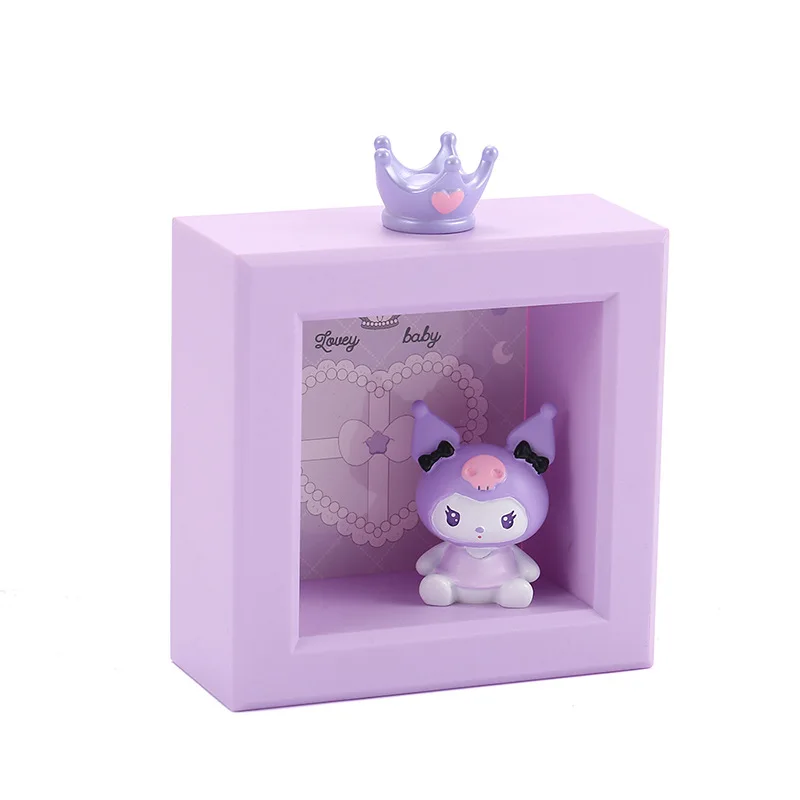 Cute Kuromi Micro Landscape Cartoon Doll Lamp My Melody Night Light Student Gift Ornaments Resin Crafts Table Decor
