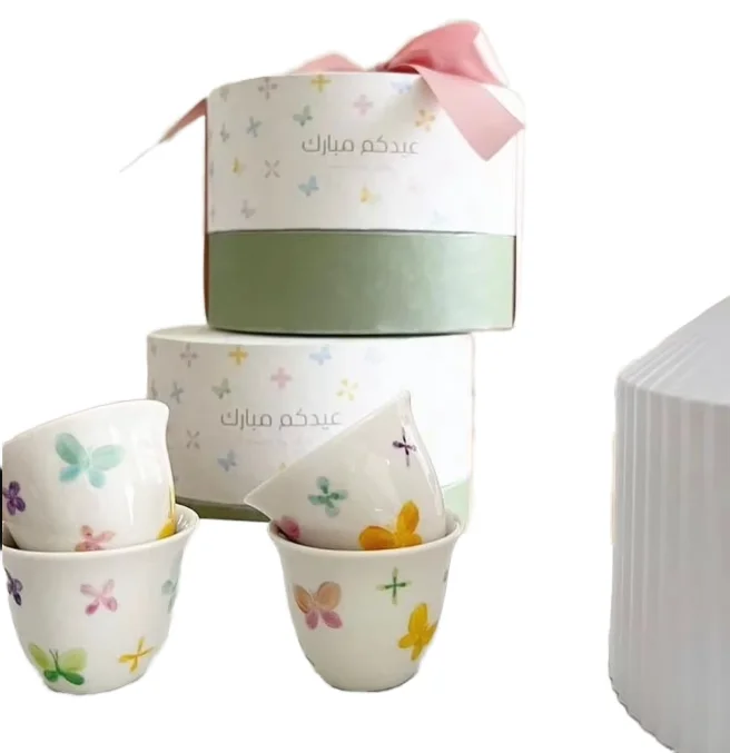 Luxury Arabic Golden Ceramic Tea Set Coffee Espresso Water Cup Sugar Teapot Milk Pot with Europe Design Porcelain Gift Tea Cups