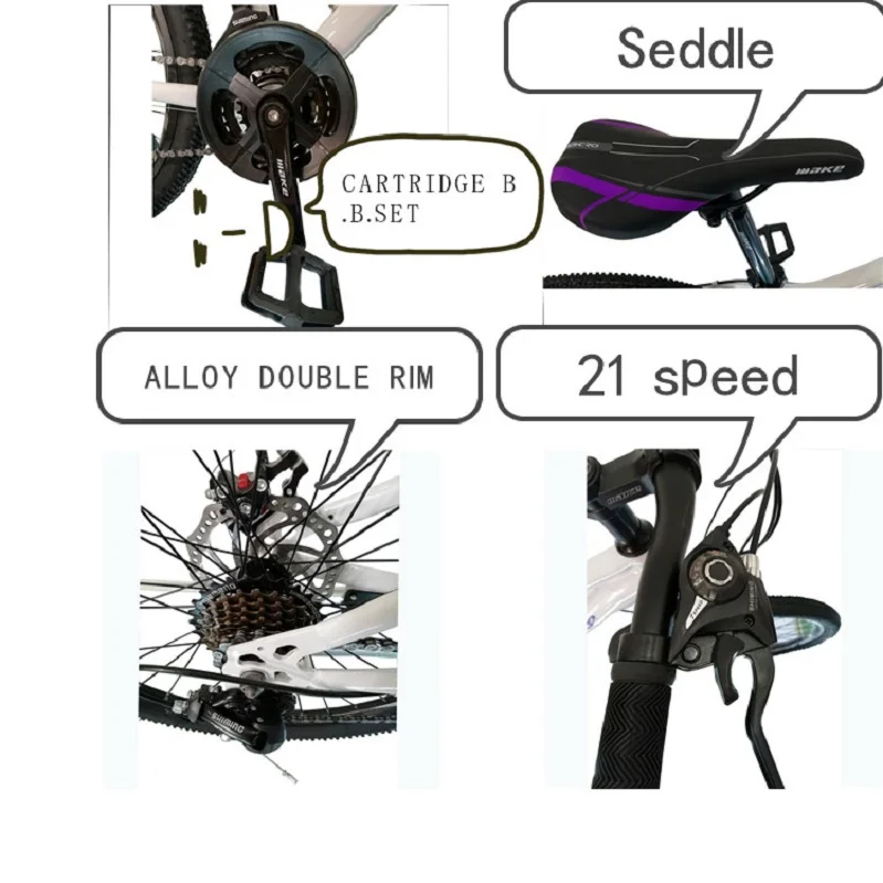 Top Sale High Quality 24-Inch City Bike Lady Bicycle 21 Speed Gears Aluminum Alloy Fork Ordinary featuring Disc Brakes