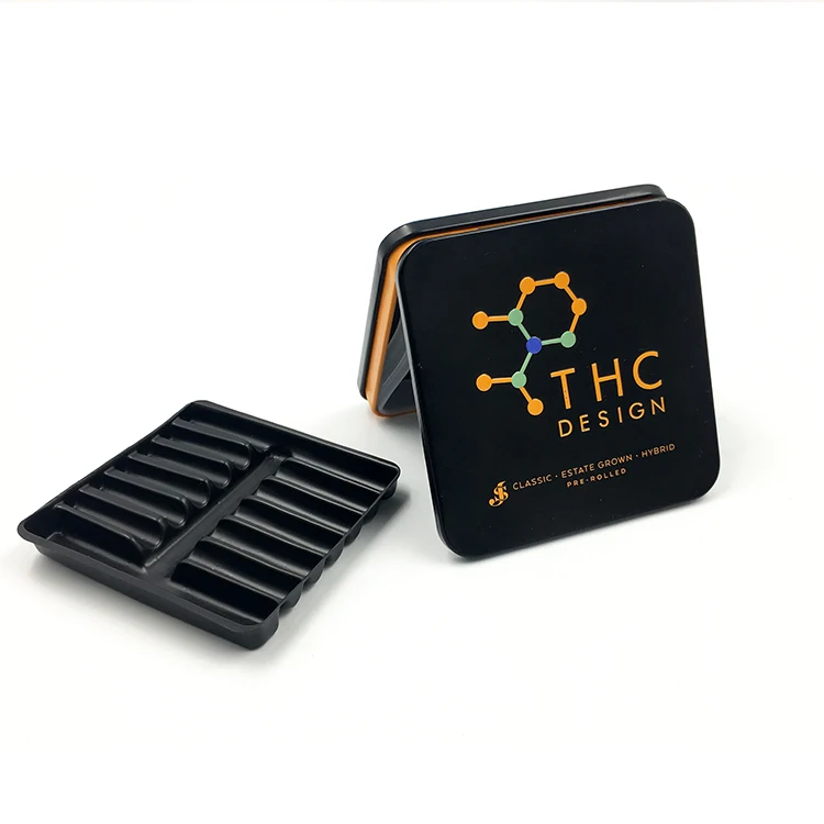 Custom Printed Cigar Case Child Resistance Weed Can Rectangle Metal Tin Cigarette Box Form China