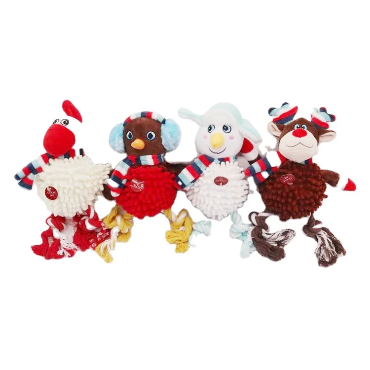
 Factory supply Christmas holiday squeaky plush dog toy pet plush toy  