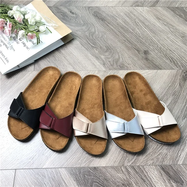 
cross strap slippers for women and ladies with soft cork sole beach sandals casual shoes 