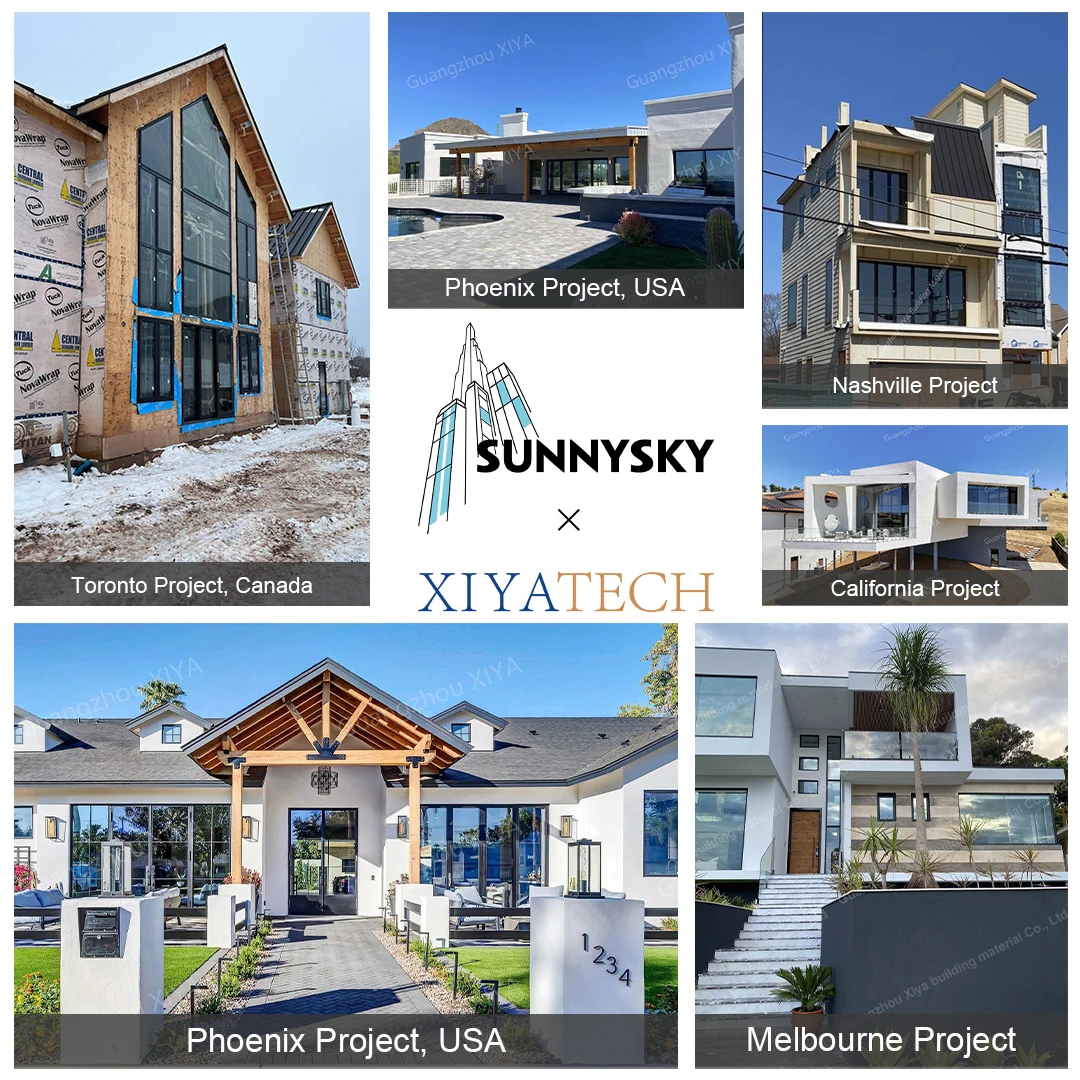 Sunnysky NFRC Narriow оконные створки защищенные от ураганов Звукоизолированные алюминиевые окна с поворотным поворотом