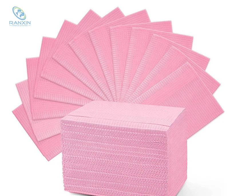 Dental consumables Clinic Dental Bibs 3 ply colorful Tissue disposable Dental Bib Medical Drape