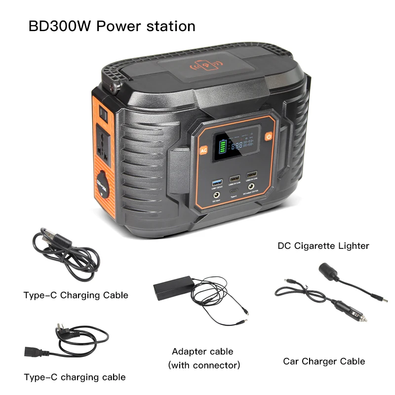 Hot Selling powerstation dc charger portable powerstation with inverter USB Type-C multiple inference camping power station
