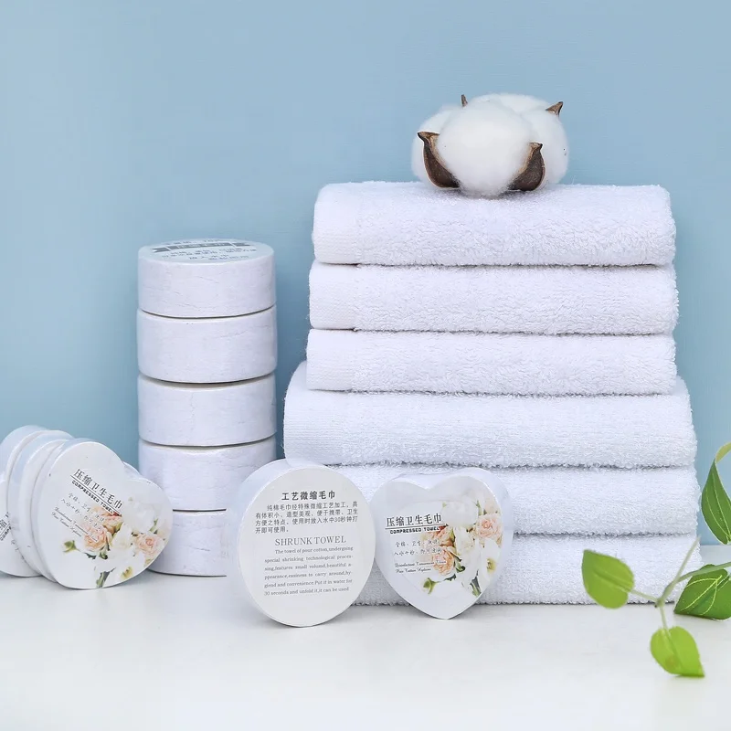 Оптовая продажа портативное махровое одноразовое сжатое полотенце для чистки лица из 100%