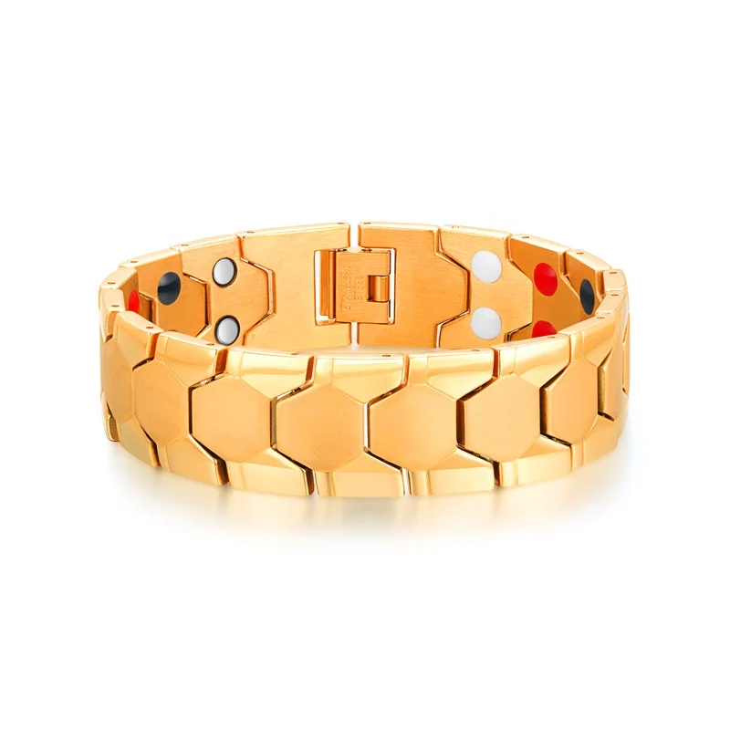 
Wholesale Mens Titanium steel Magnetic Energy Negative Ion Far Infrared Bracelet Health Medical 