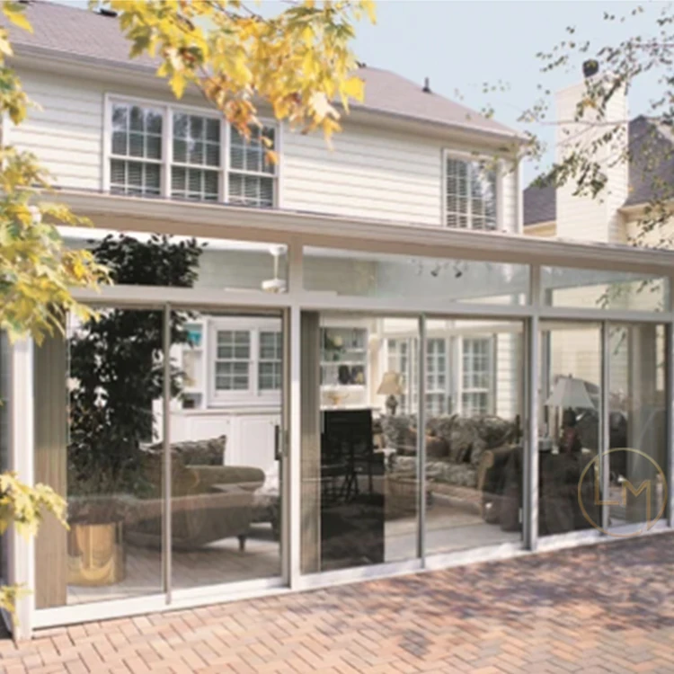 Low-e glass solarium winter garden veranda conservatory garden prefabricated aluminium glass sunroom for four season