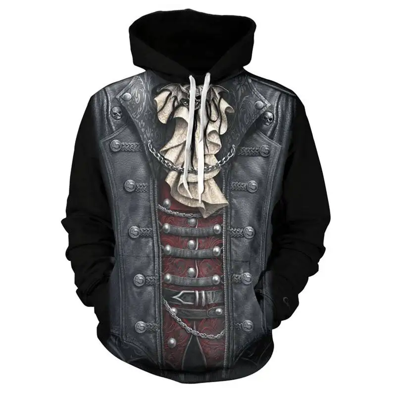 Wholesale Heavy Organic 100% Cotton hoodies Unisex Hoodies Oversized 3D skeleton prints denim jacket for man