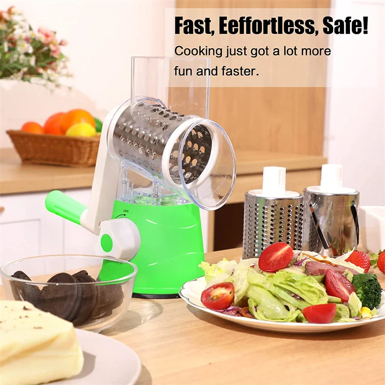 Vegetable Slicer Manual Kitchen Grater Vegetable Chopper 3 in 1 Round Mandolin Cutter Potato Spiralizer Household Gadgets