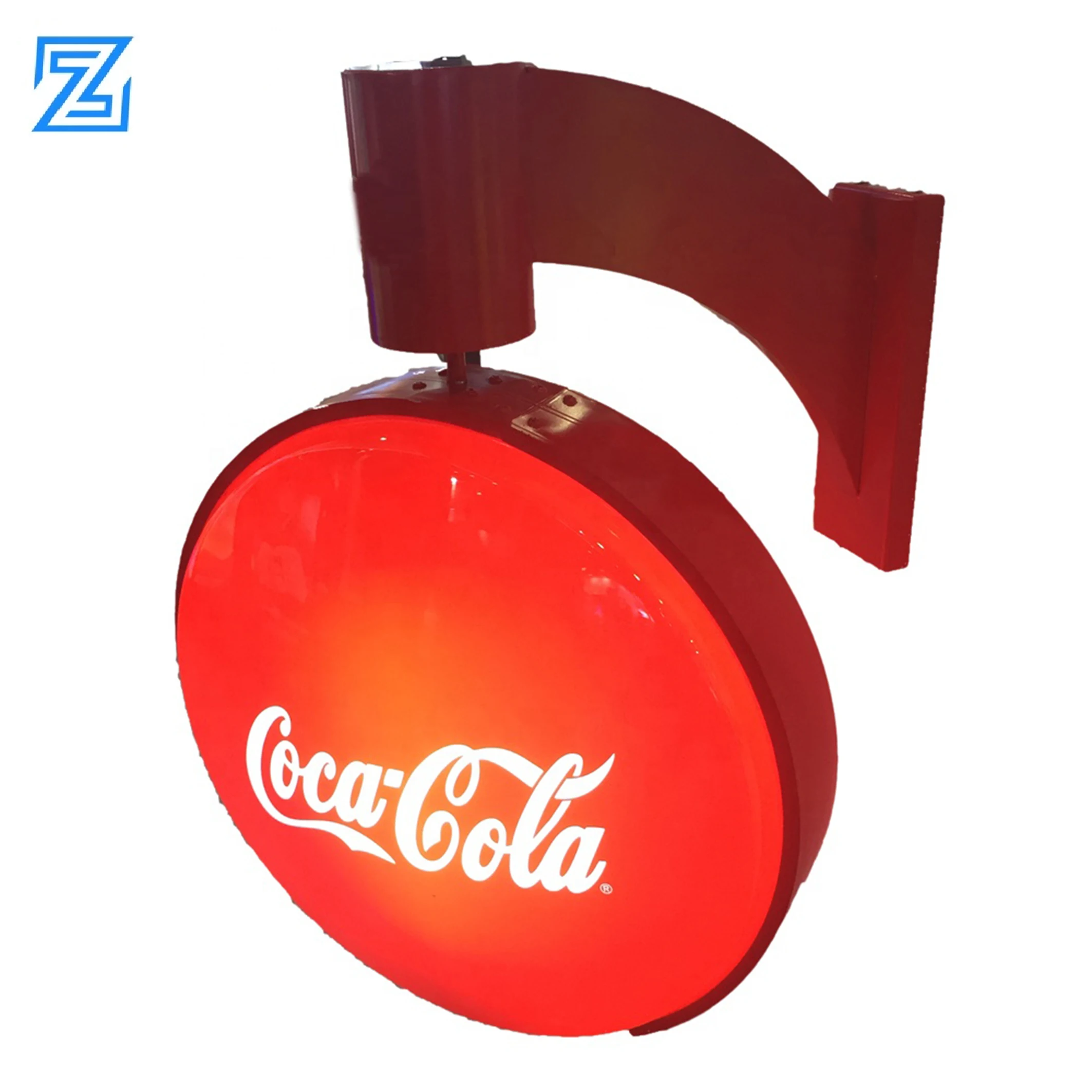 led module acrylic movable front round outdoor sign board rotating signage rotary lightbox