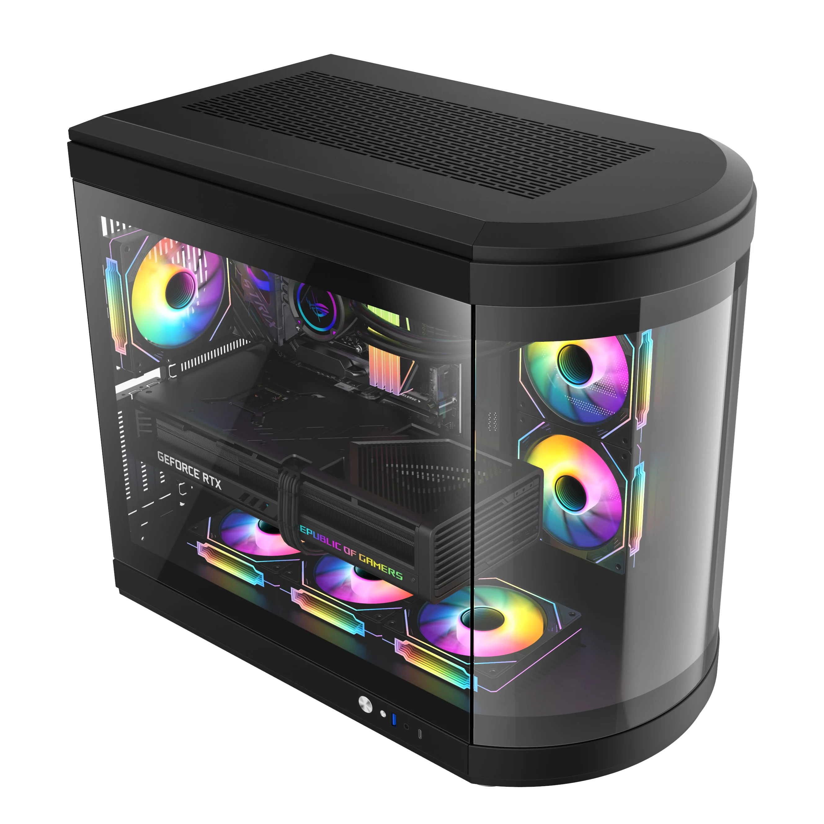 supports vertical of graphics card Gaming Computer case