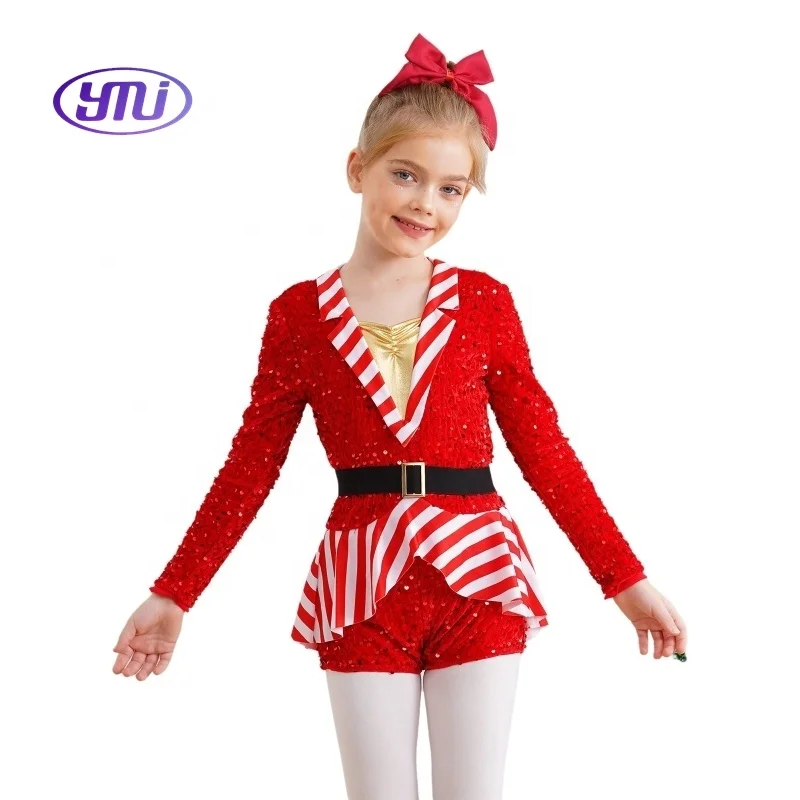 6-16 Custom Wholesale Girl Dance Leotard Child Jumpsuit Party Christmas Costume Kids Performance Wear costumes for children