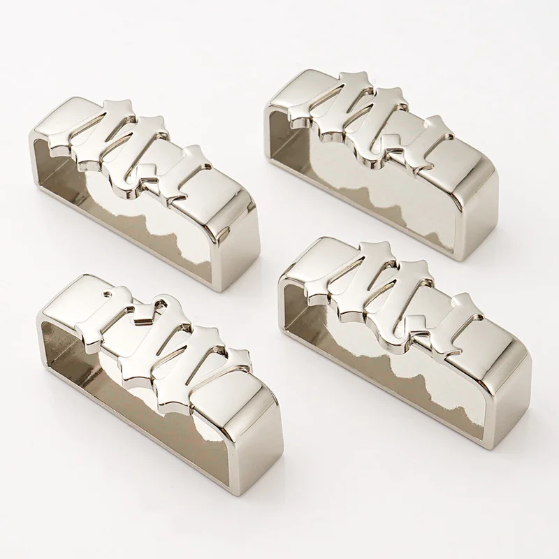 Custom Belts Keeper Loop Nickel Belt Loop Buckle Silver Metal Keeper Strap Buckle for Belt DIY Leather Craft