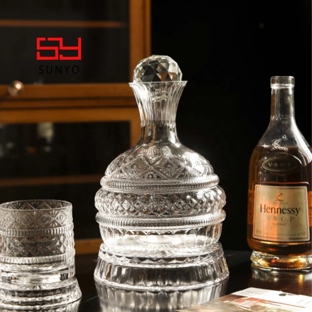 Luxcury Style Decanter Sets Top Grade Iceberg Professional Whiskey  Glass Crystal Wine Whiskey Decanters