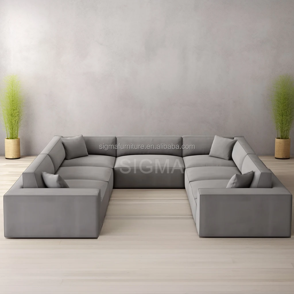 Hot Selling U Shape Sectional Sofa Living Room Interior Furniture Modern Indoor Modular Sofa