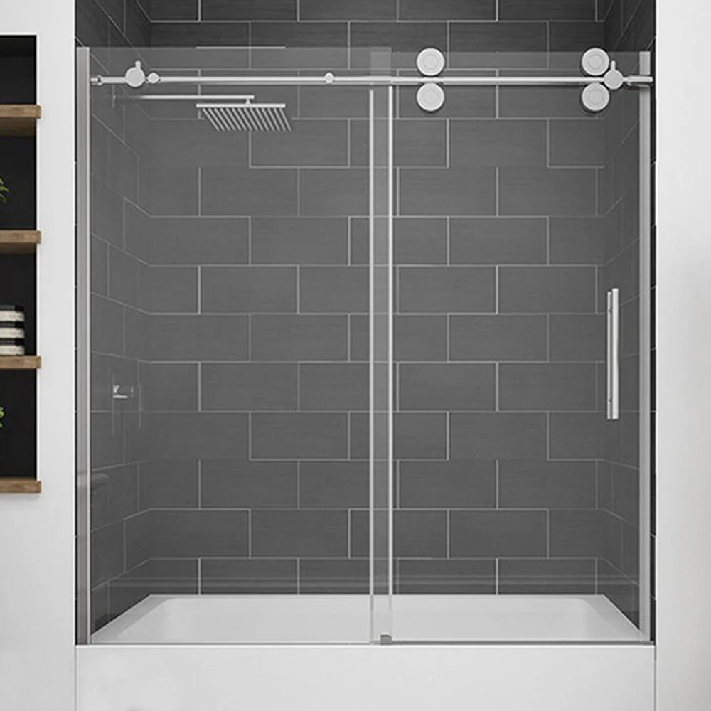 Indoor Bathroom Hinge Folding Enclosed Tub Shower Cabins Rectangle Bath With Tub Shower Rooms