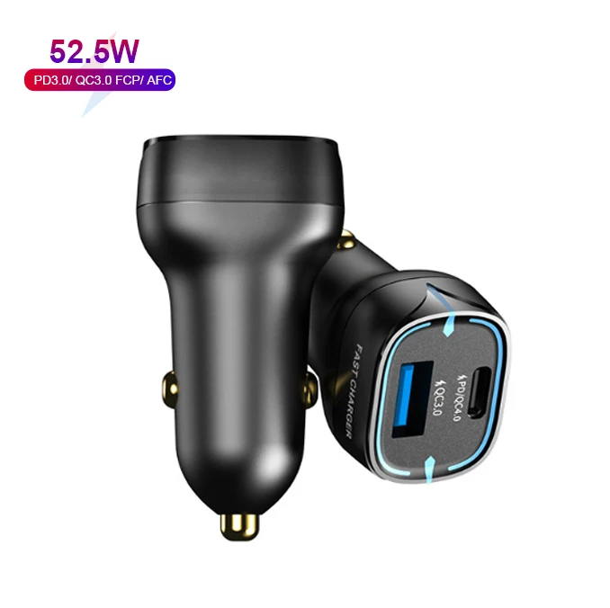 Портативное автомобильное зарядное устройство 52 5 Вт PD 1A + 1C USB C с PPS VOOC и 30 портом QC 3 0 быстрая зарядка для