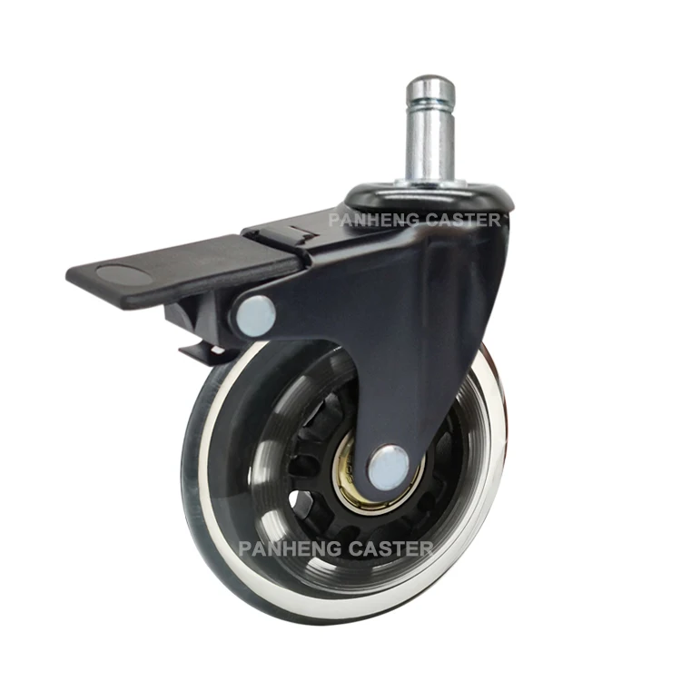 PH080 50mm 63mm 75mm Transparent PU Parts Chair Caster baby carriage castor wheels factory price