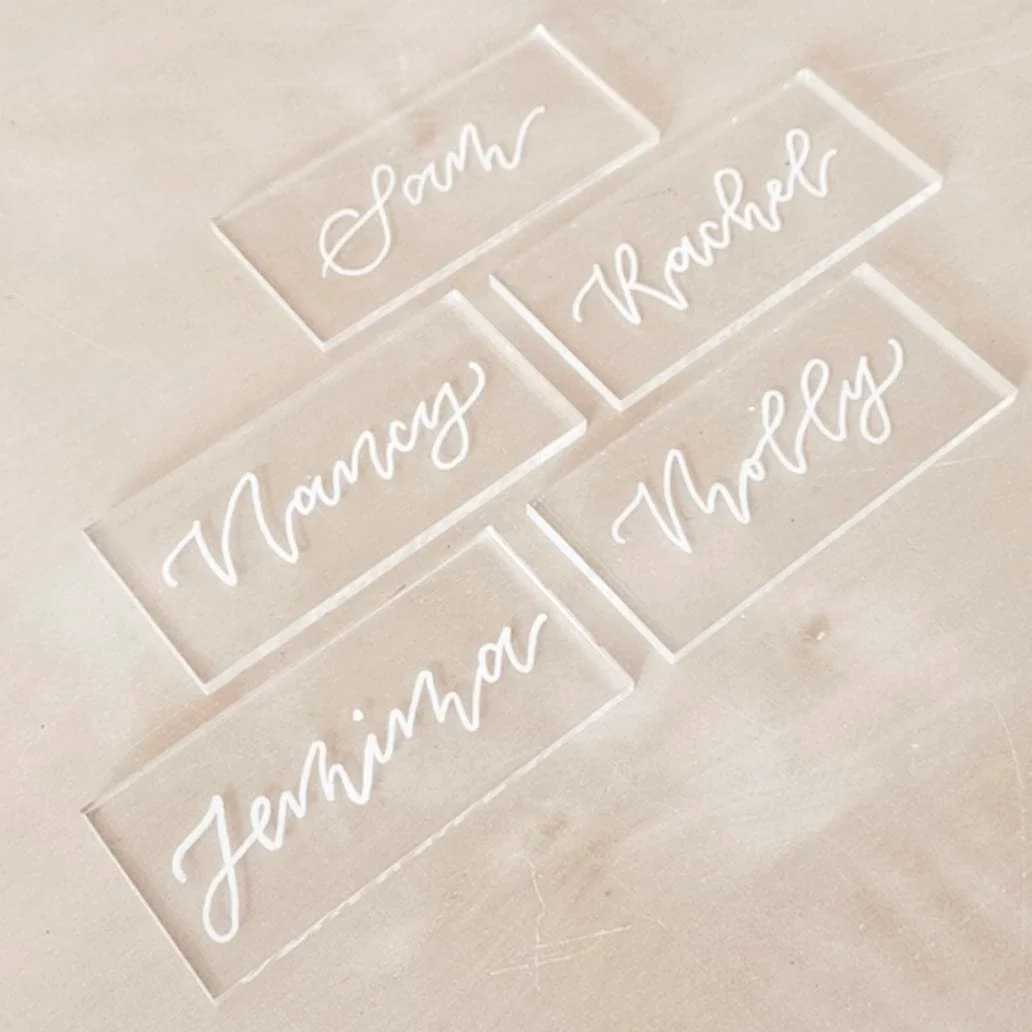 Blank Acrylic Escort Plates Name Cards Clear Place for