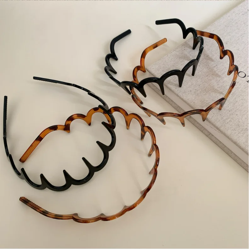 Dowell Unisex Sporty Black Plastic Headbands Wholesales Tooth Hair Comb Non-Slip with Teeth