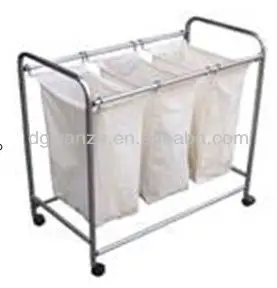 Folding laundry basket with wheels