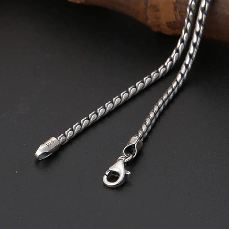 925 Sterling Silver Jewelry Handmade Braided Necklaces Sweater Chain For Men  Twists Chain Necklaces Jewelry