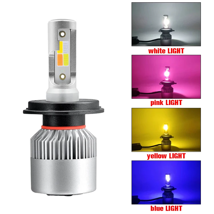 car accessories C6 car led headlight four color LED Fog Lights  H1 H3 H7 H11 HB3 9005 9006 led lights for cars led headlight h4