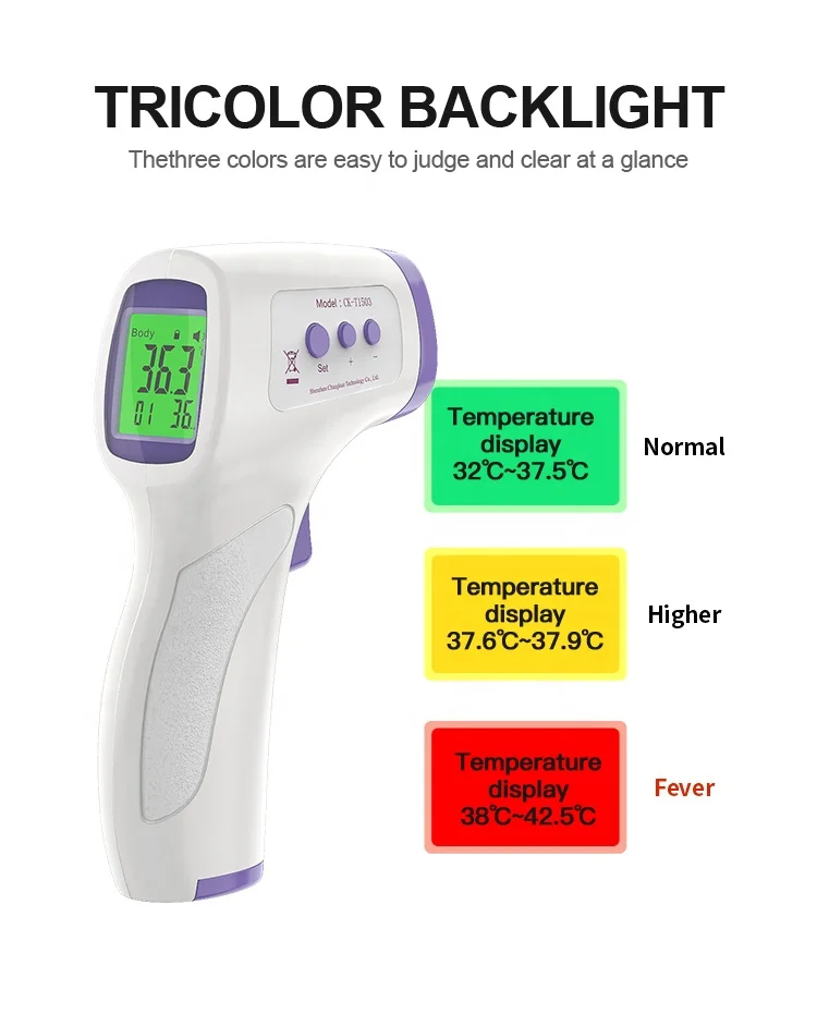 CE Approved Digital IR Medical Contactless Temperature Thermometer Manufacturer Infrared Smart Baby Adult Thermometer