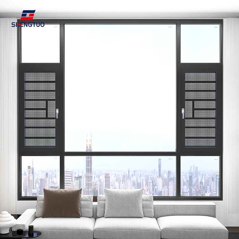 Modern design double glazed aluminum windows in pakistan factory price aluminum windows with mosquitoes net