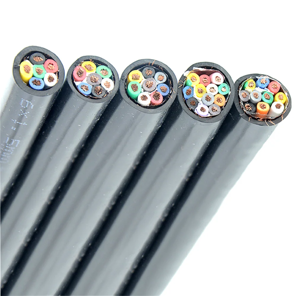 Multi Core Flexible Armoured Signal Wire, RVVP Shielded Cable 2/3/4/5/6/7/8/10 Cores Bare Copper PVC Insulated Control Cable