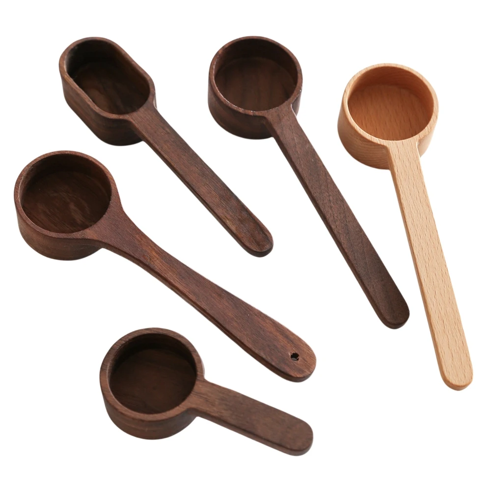 10g Capacity Small Beech Wooden Coffee Ground Spoon Black Walnut Measuring Spoon Wooden Coffee Scoop Measuring for Coffee Beans