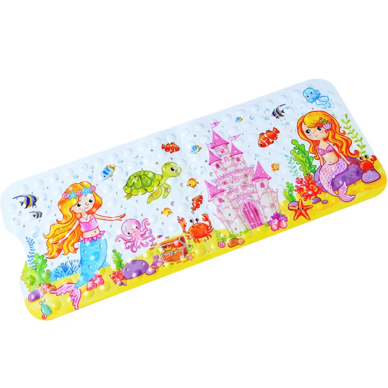 Large Cute Cartoon Nature Animal Print  Non Slip Bath Mat 40*100 cm Machine Washable Baby Kid Shower Bathtub Mat