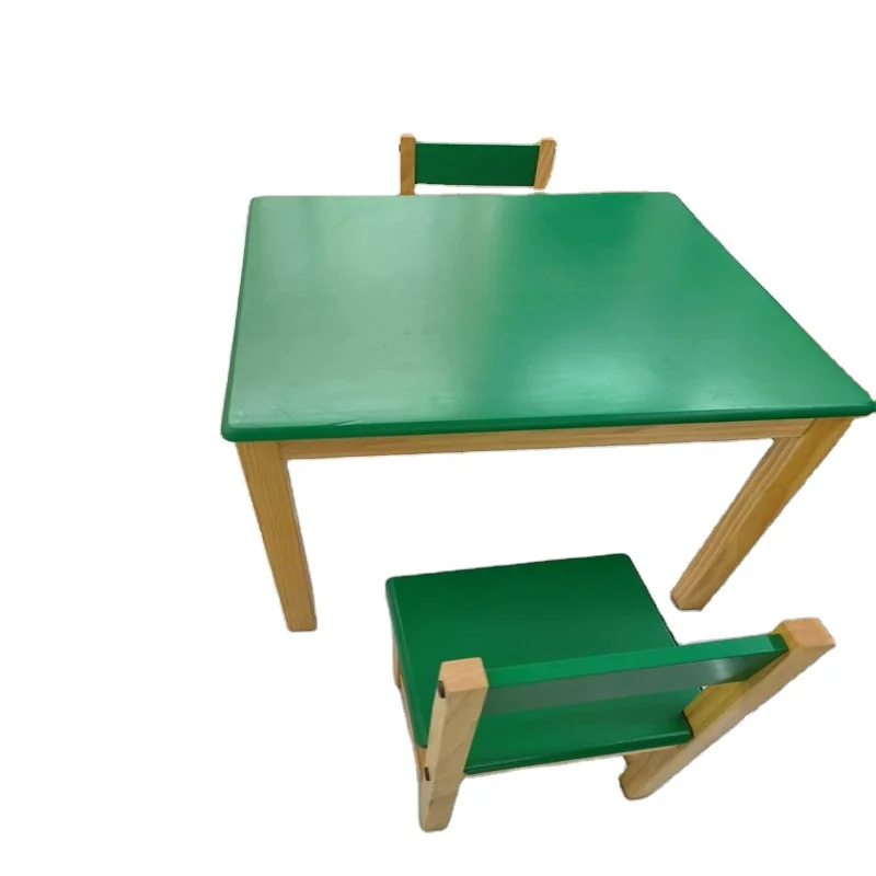 Kindergarten Furniture Kids Wooden Study Table Chair Set Montessori Classroom Furniture Daycare Table And Chairs
