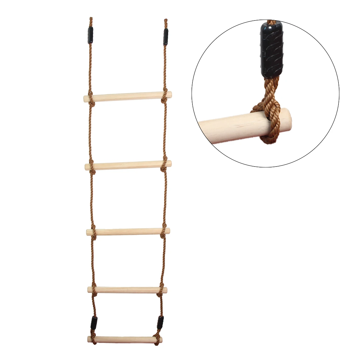 Plastic Climbing Rope Ladder Tree Swing Set Rainbow Wooden with Hanging Ninja Obstacle Course for Outdoor 1 Set Colorful