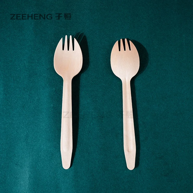 Eco Friendly Wooden Cutlery Disposable Wood Fork For Food Serving