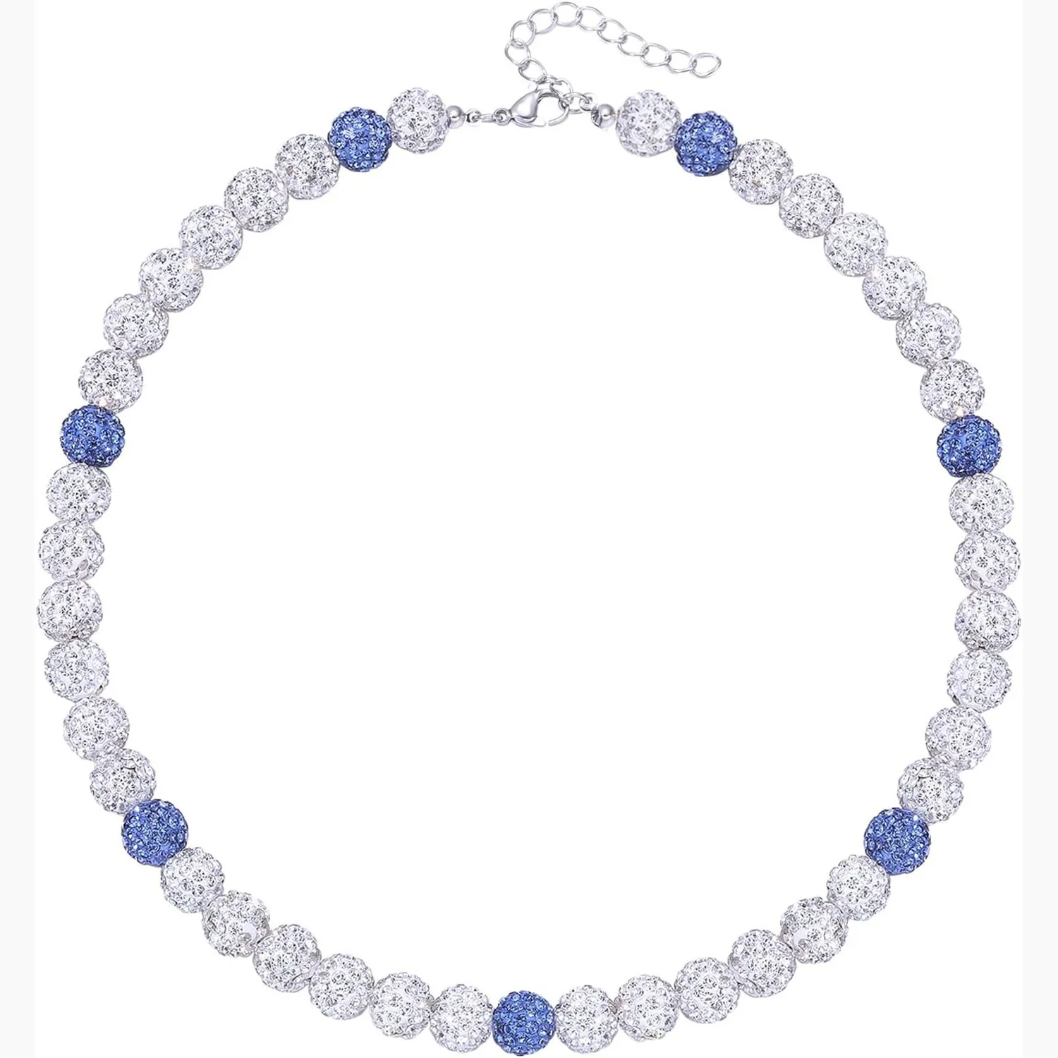 New Arrivals Polymer Clay Round Bracelet Necklace Rhinestone Baseball Bling Necklace Competitive Athletes Sport Jewelry