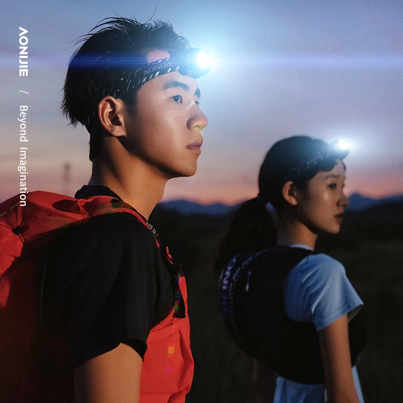 Low MOQ AONIJIE E4031 Waterproof Sensitive Headlight LED Headlamp For Running Fishing Camping Hiking  Cycling headlamp for men